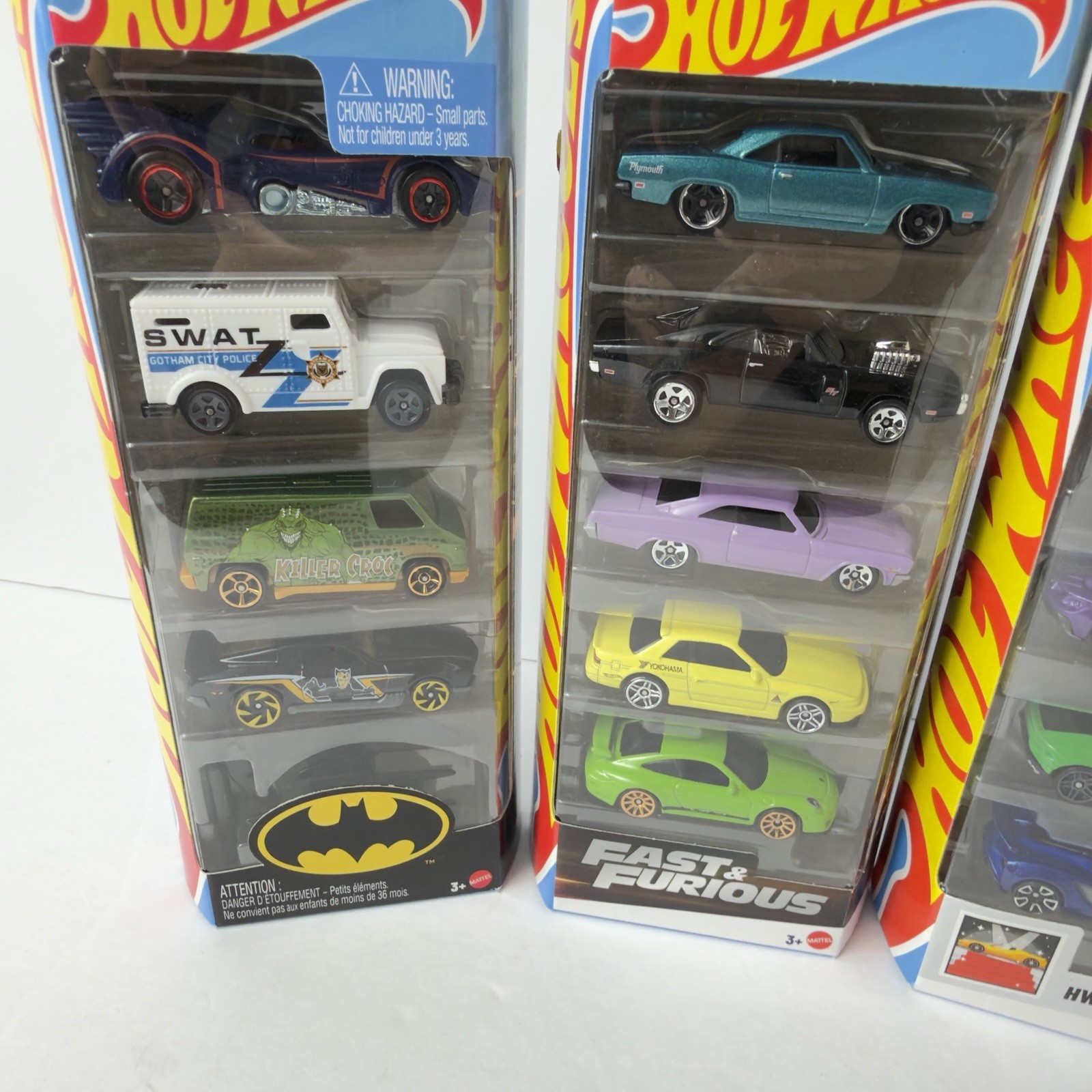 Hot Wheel 5 Pack lot Of 4, Batman, HW Motor Show, Fast & Furious