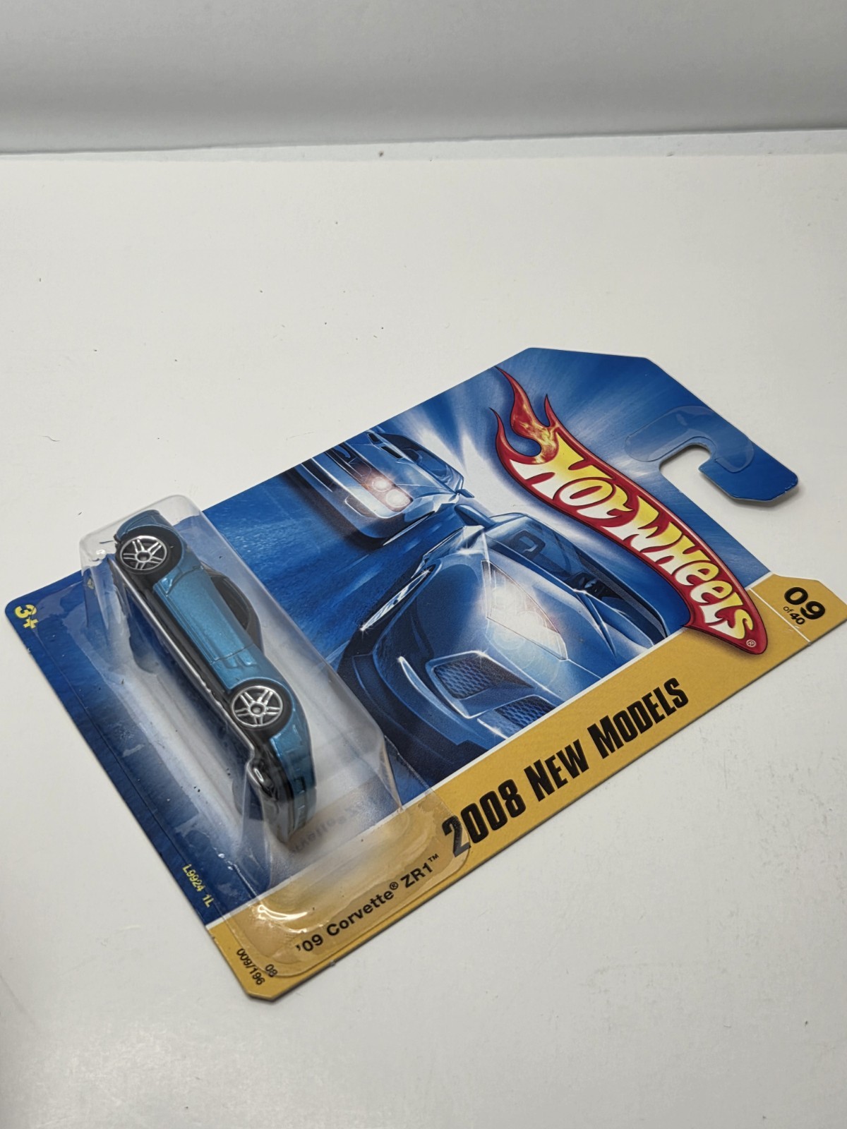 2008 Hot Wheels ERROR ‘09 Corvette ZR1 Blue Variant Y5 Wheel ERROR