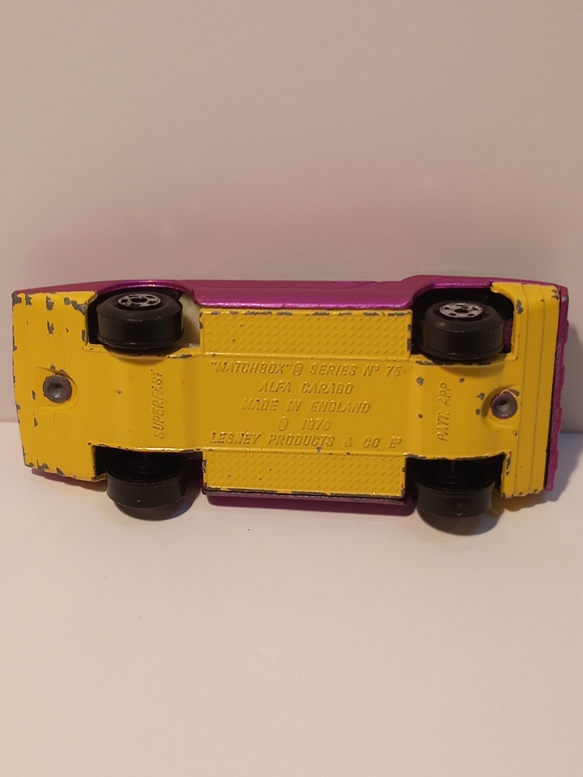 Matchbox Lesney Alfa Carabo Diecast, No. 75 Made In England, 1970 Superfast