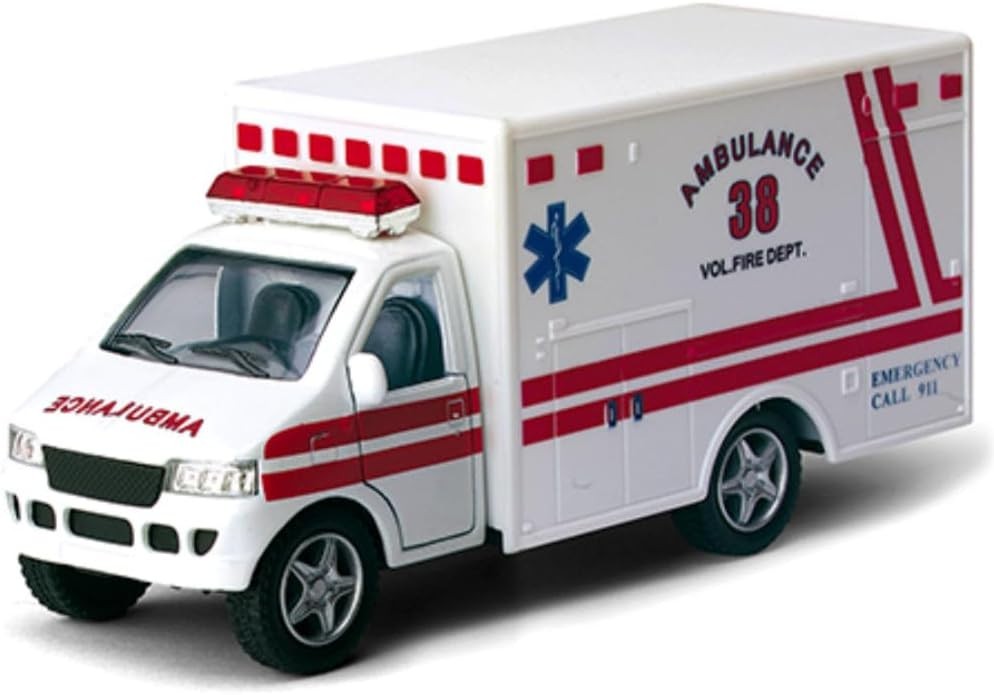 Rescue Team Ambulance 5″ Die Cast Metal Cabin w/Pullback Action