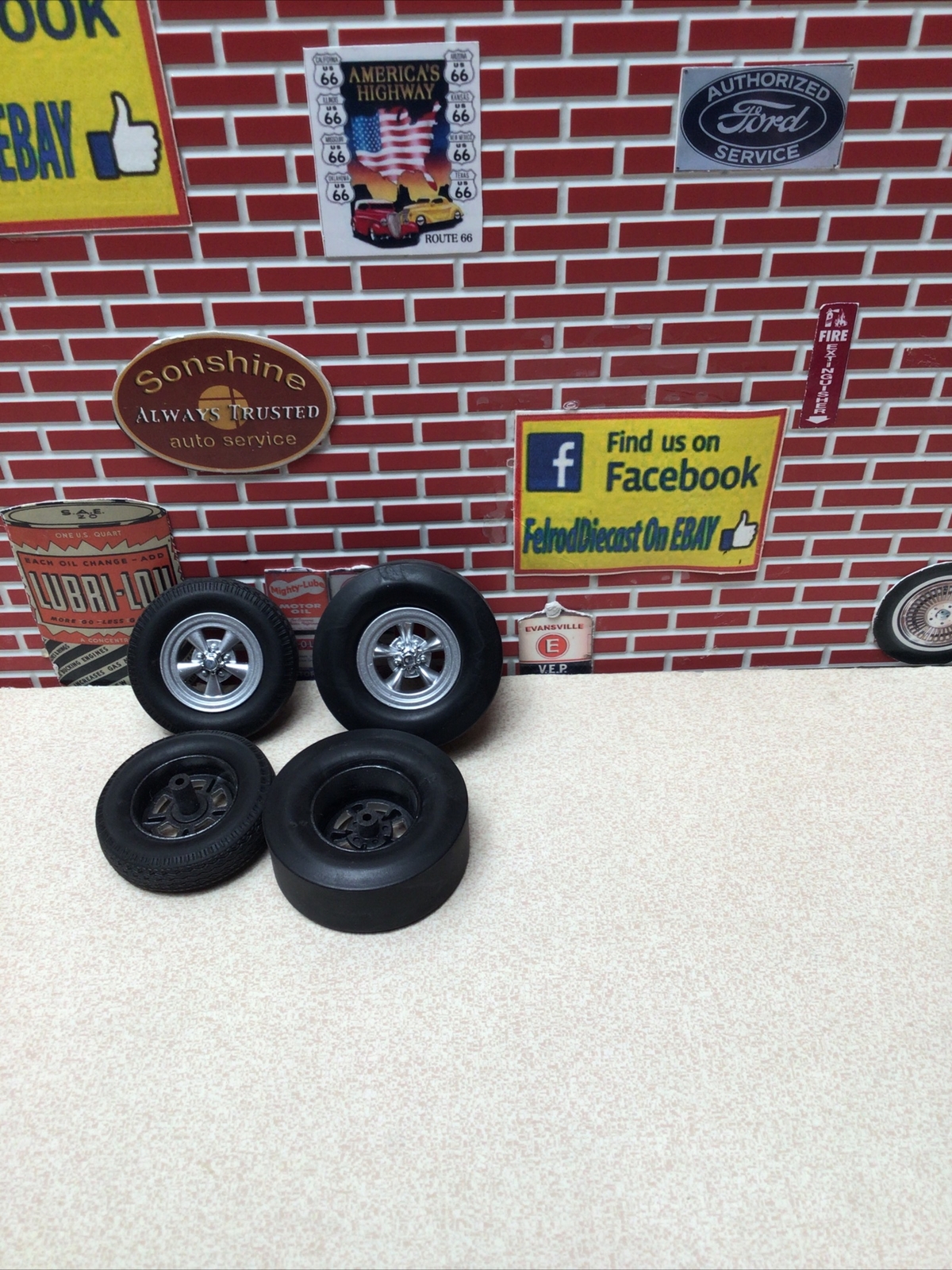 1/18 ACME Drag Wheel and Tire Set From A/FX 1965 Tasca Ford Mustang A1801839W