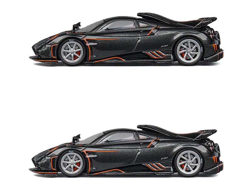 Pagani Imola Dark Gray Metallic 1/64 by CM Model with Carbon Orange Accents