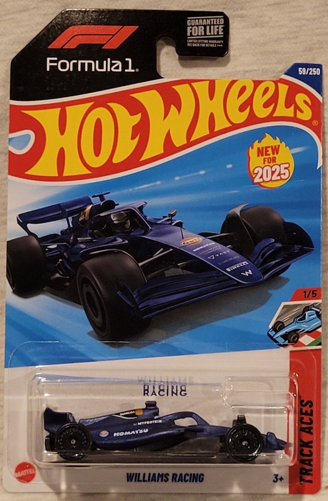 2025 Hot Wheels Formula 1 – Williams Racing Blue Track Aces 1/5 JBC07 59/250