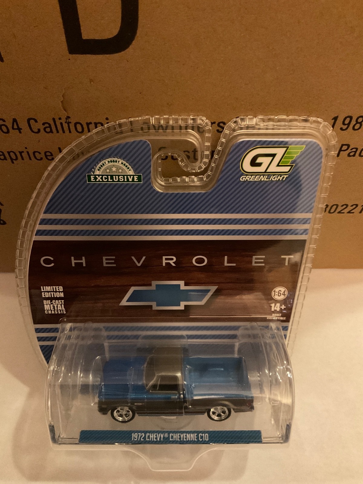 Greenlight Hobby Exclusive 1972 Chevrolet Cheyenne C10 short box BLUE