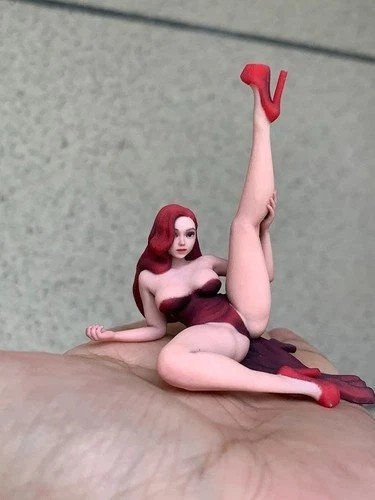 USA Miniature Figure Scene Props 1/18 Red Dress Beauty Girl Diorama Resin Sculpt