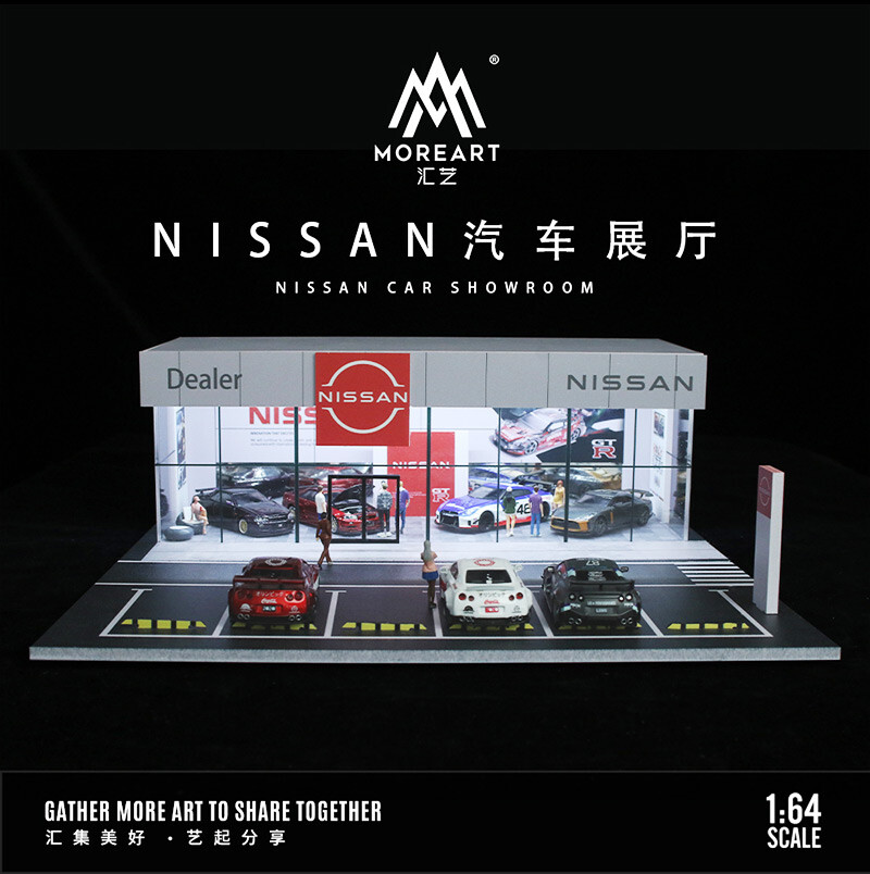 1/64 Diorama Parking Lot Model LED Lighting Car Garage Scene Building Model US