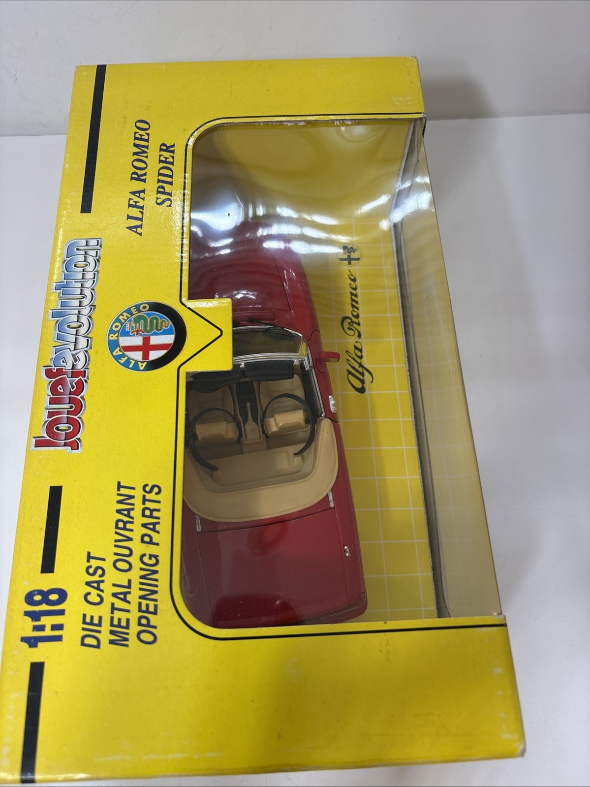 1:18 Alfa Romeo Spider 1.0 Red Jouef Evolution #3301 Diecast Car Italy