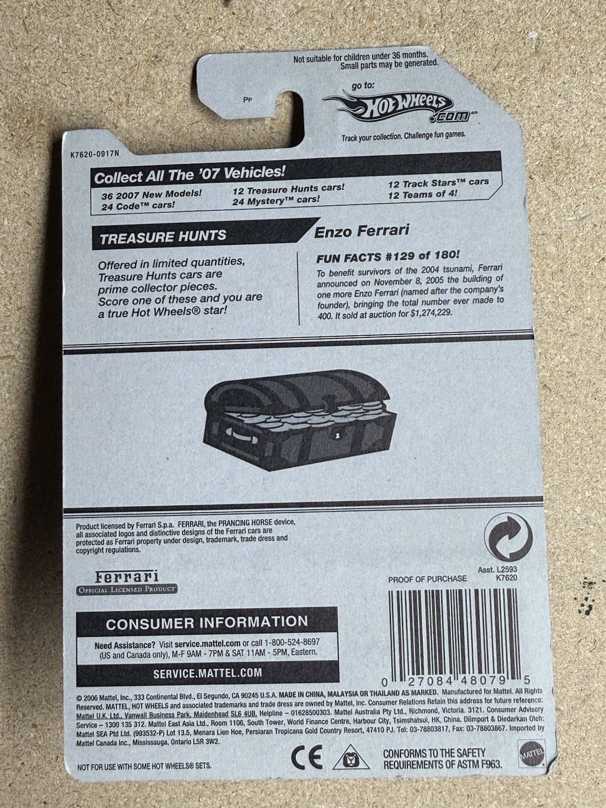 Hot Wheels Enzo Ferrari Treasure Hunts Red Seats #09 of 12 K7620