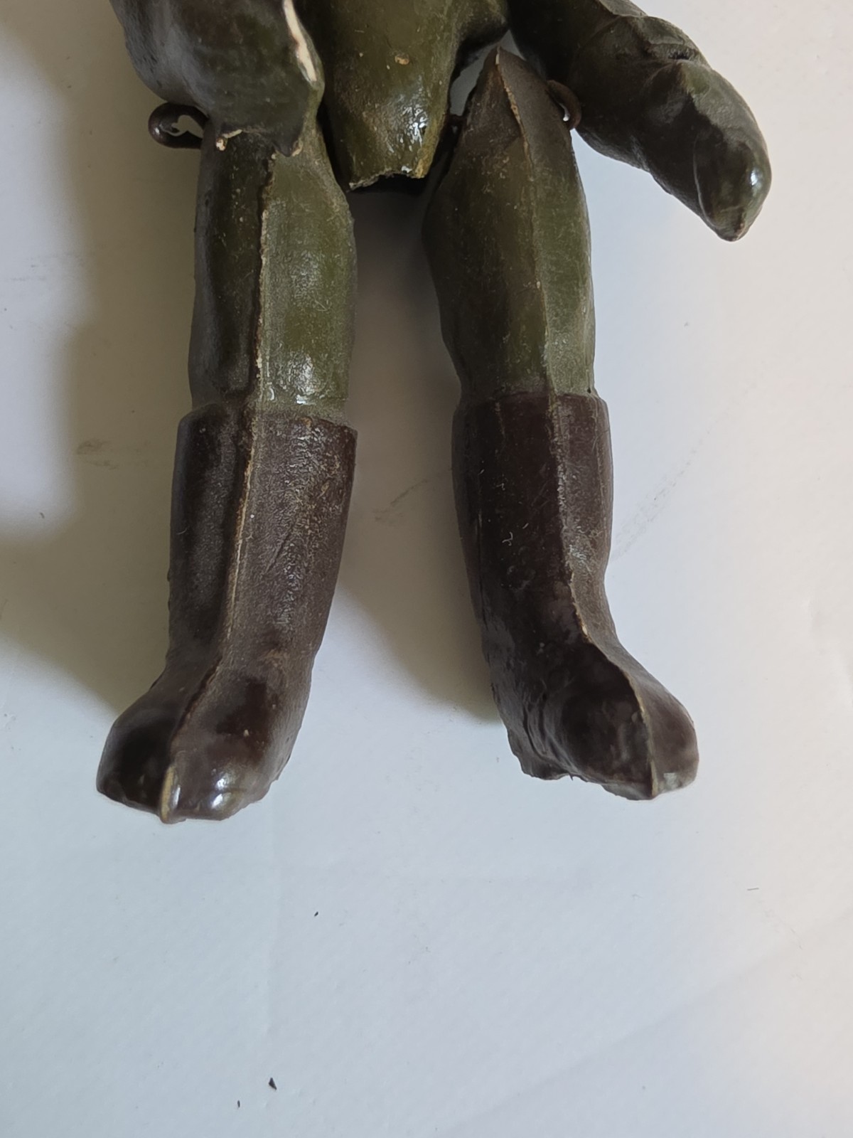 Vintage Pressed Steel Willys Jeep Military Toy w/ Driver France? 1940s 1950s