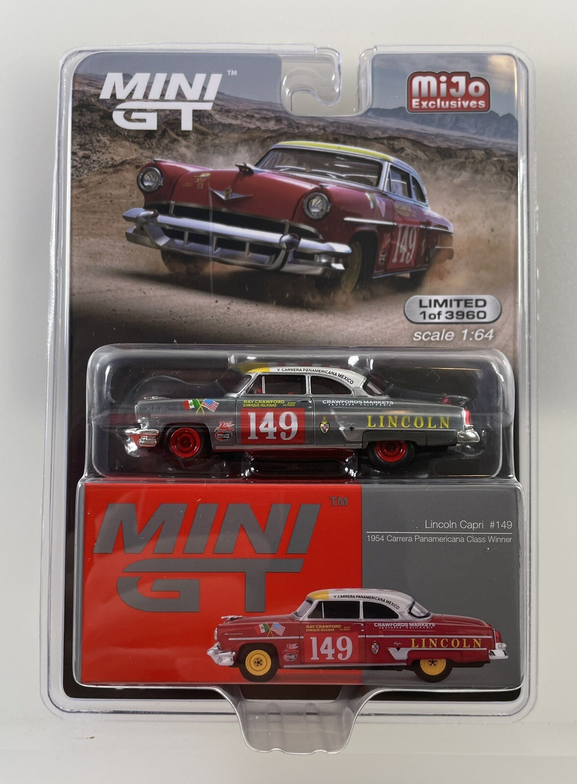 MINI GT 1954 LINCOLN CAPRI CARRERA PANAMERICAN CLASS WINNER #149 1/64 611 Chase