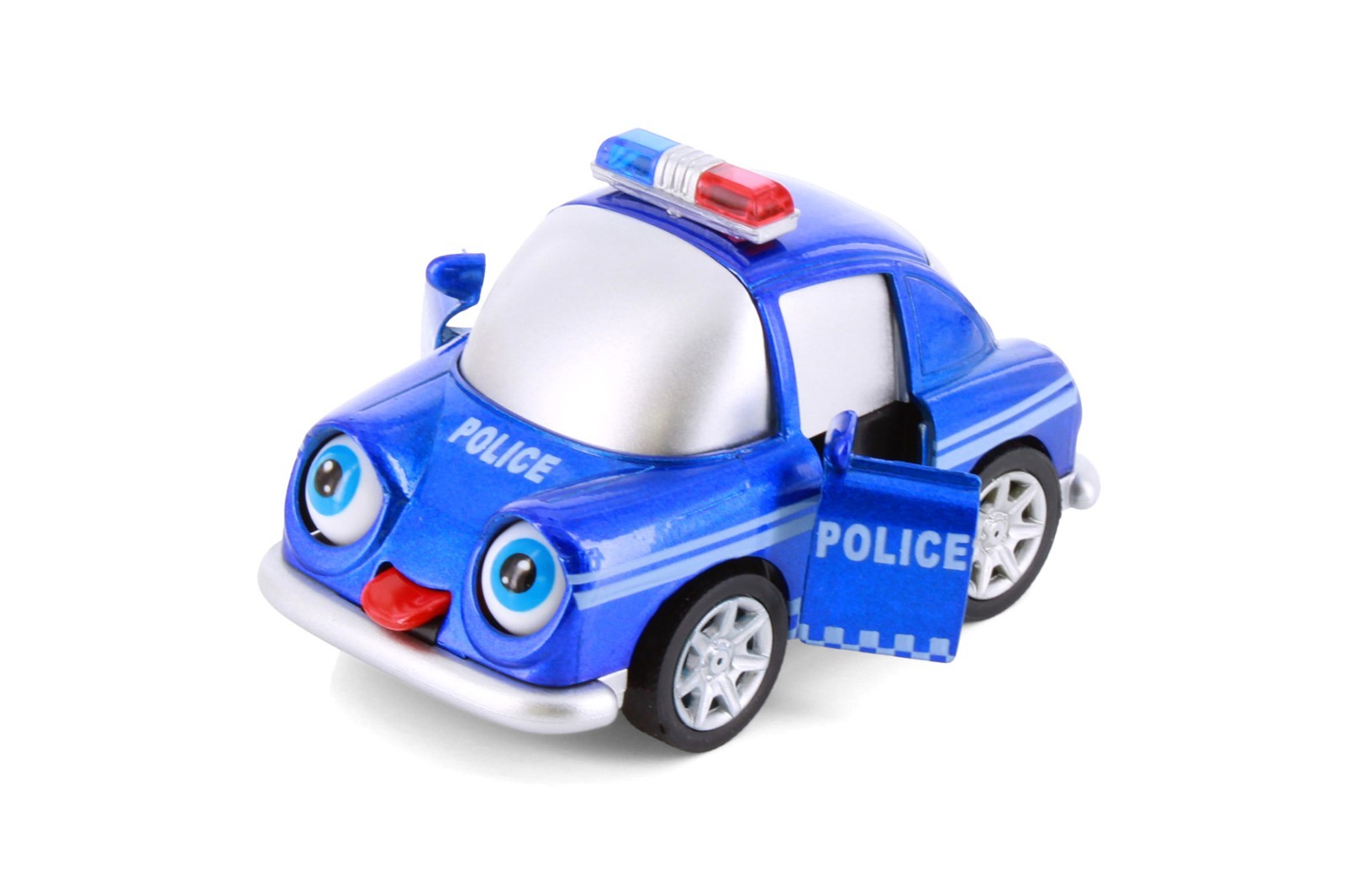Cutie Cars w/Movable Eyes & Tongues – Police, Blue – Showcasts 403/4D – 4″ Scale