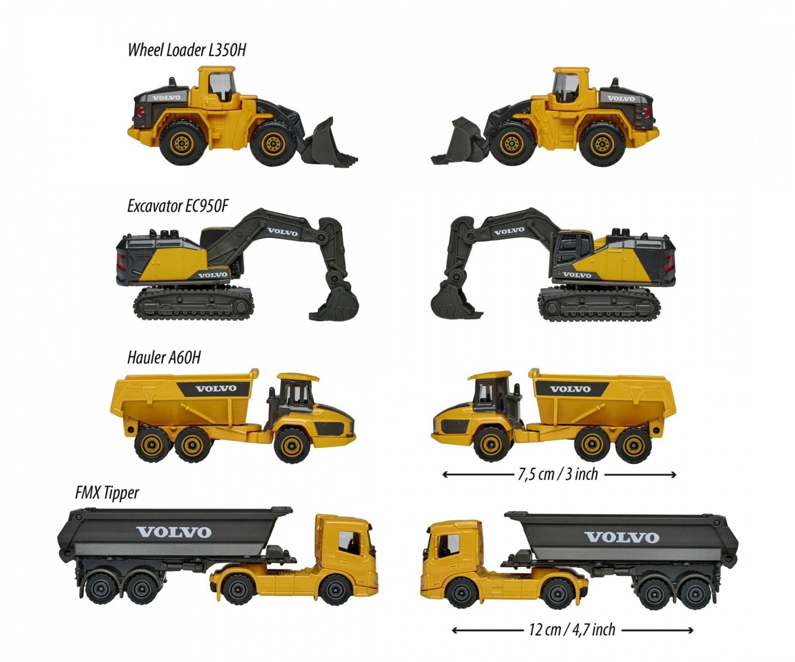Majorette Volvo 4-Vehicle Construction Set · Brand New · Free UK P&P