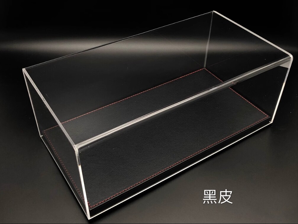 Acrylic Display Case Show Case Pu Leather Base Model For 1/18 Car Model Collect
