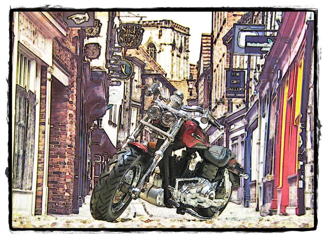Maisto 1/18 Harley-Davidson CVO Fat Bob Twin Headlight 2009 Red/Black Steampunk