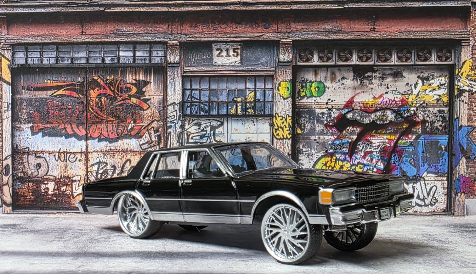 Greenlight 1988 Chevrolet Caprice 1/64 CUSTOM Box Chevy Frame/Wheels Swap On 28s