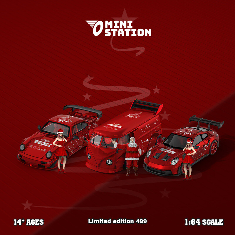 Mini Station 1:64 T1/RWB 964/992 GT3 SUP 2024 Christmas Model Car