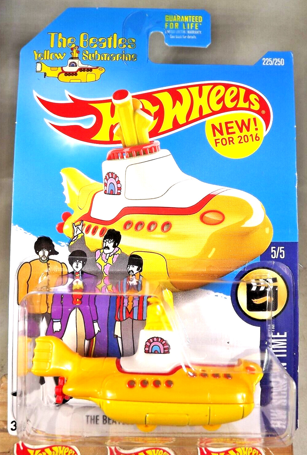 2016 Hot Wheels #225 HW Screen Time 5/5 The BEATLES YELLOW SUBMARINE Yellow wMWs