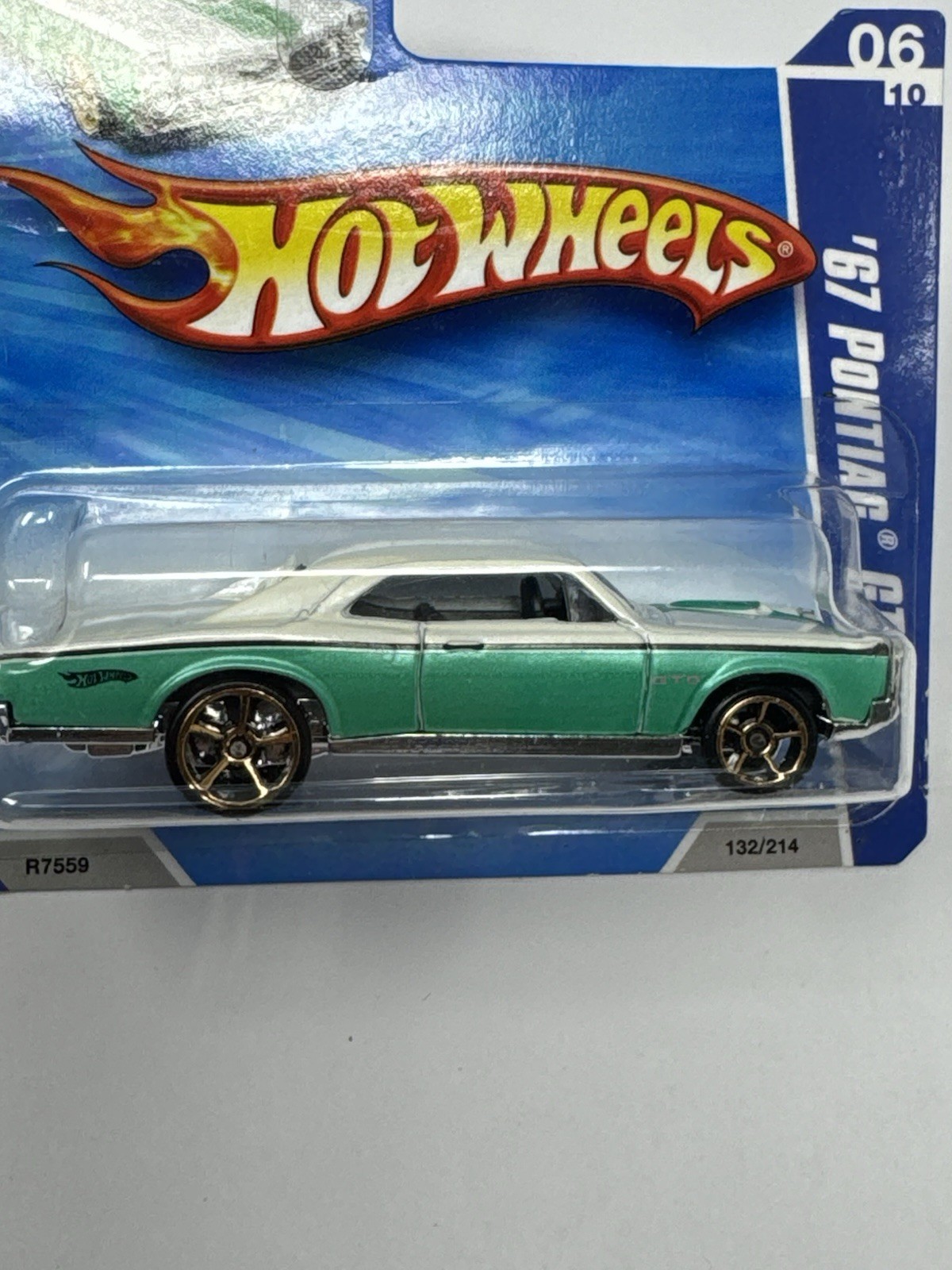 Hot Wheels Faster Than Ever Aqua Teal ‘67 Pontiac GTO #132 Short Card TB