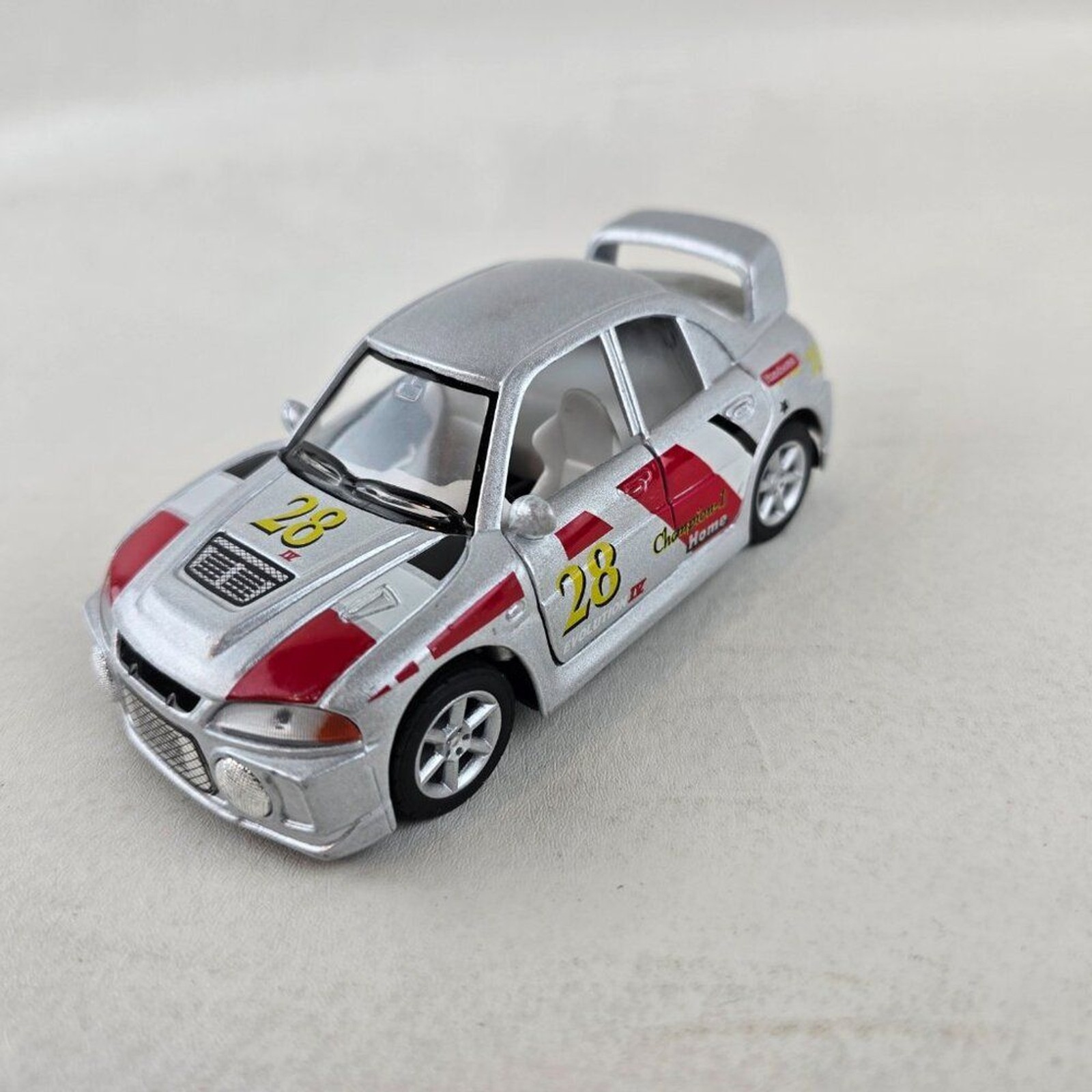 Kinsfun 3 Turbo Racer Pullback Die-Cast Toy Car Kintoy Champion 5” Turbo Grey