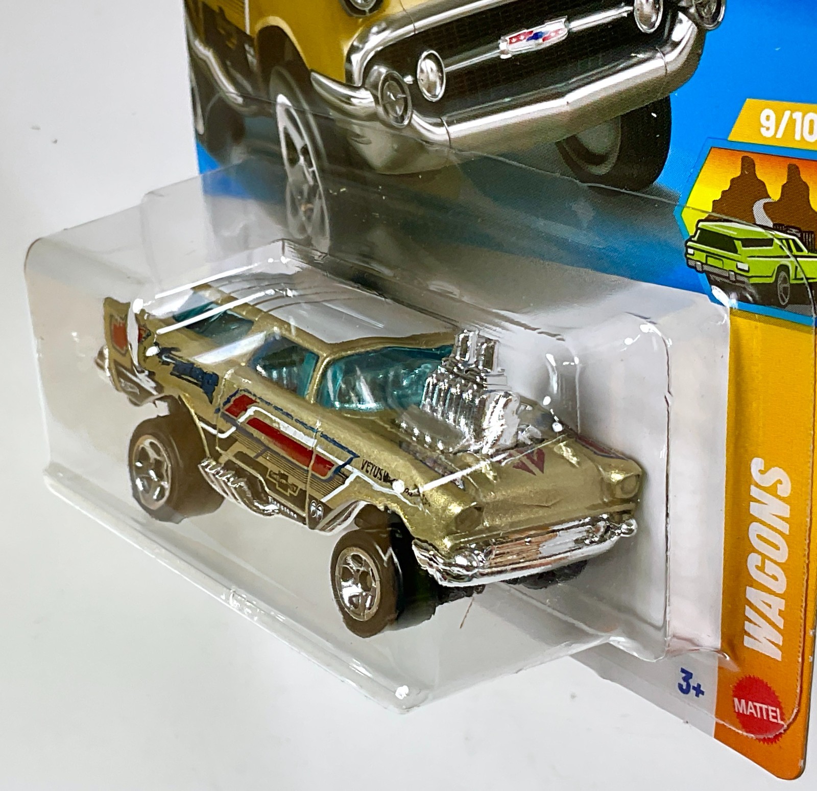 2026 Hot Wheels Wagons Lil’ Mad Chevy Gasser Shortened Nomad, Gold, 1st Ed. #215