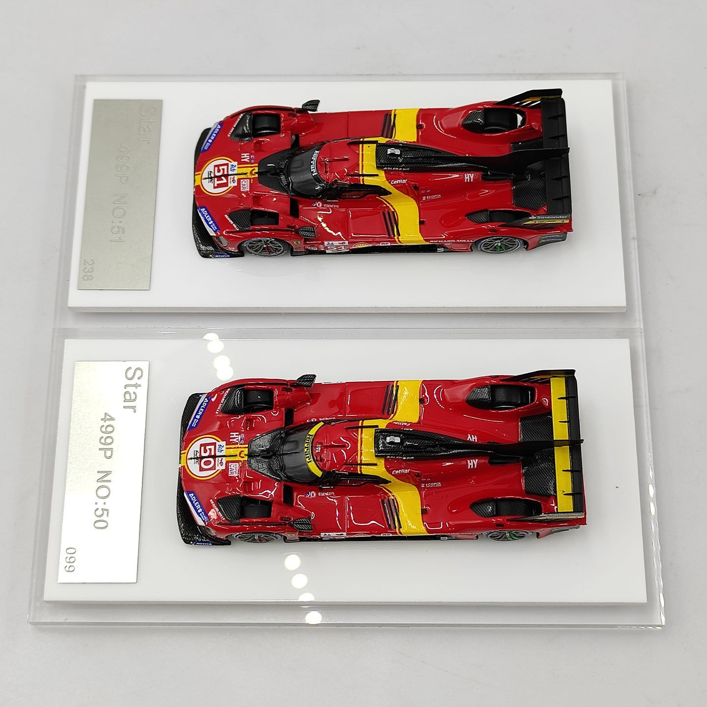 1: 64 Scale Ferrari STAR 499P Red # 50 # 51 Le Mans Racing Resin Car Model