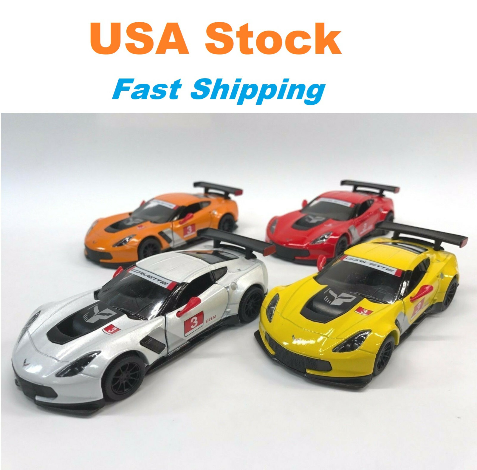 2016 Chevrolet Corvette C7.R, Chevy Corvette C7 R, Diecast Toy Car, 5”, 1/36