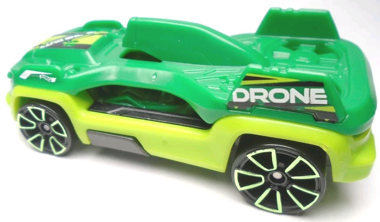 2022 HOT WHEELS DRONE DUTY GREEN 1:64 DIECAST 2 3/4″ CAR W WHITE – REMOVABLE TOP