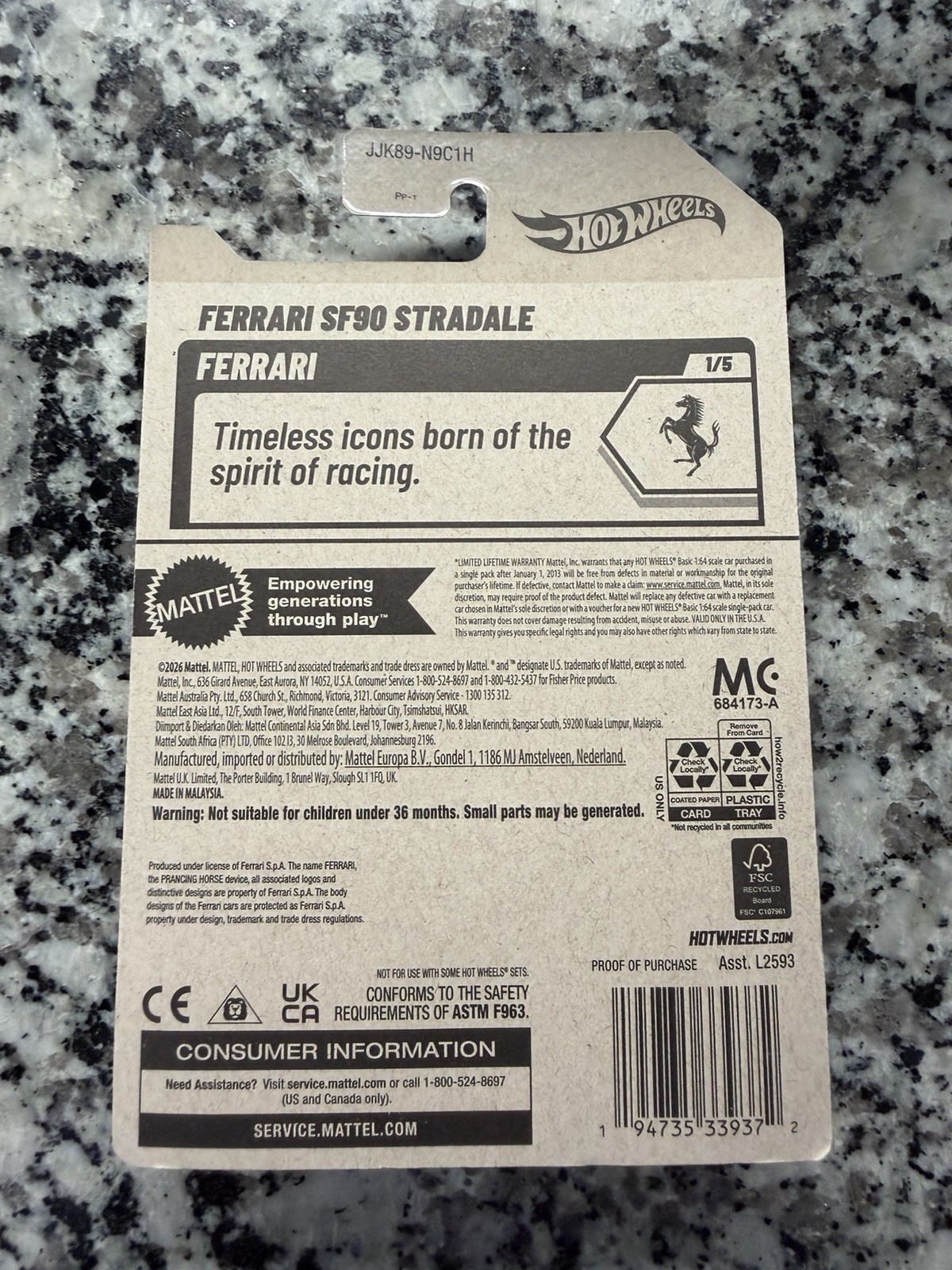 2026 Hot Wheels Ferrari SF90 Stradale Black 41/250 New!