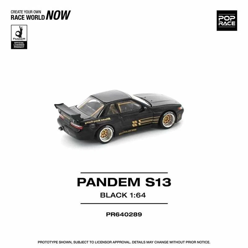 PopRace 1:64 PANDEM SILVIA S13 BLACK PR640289