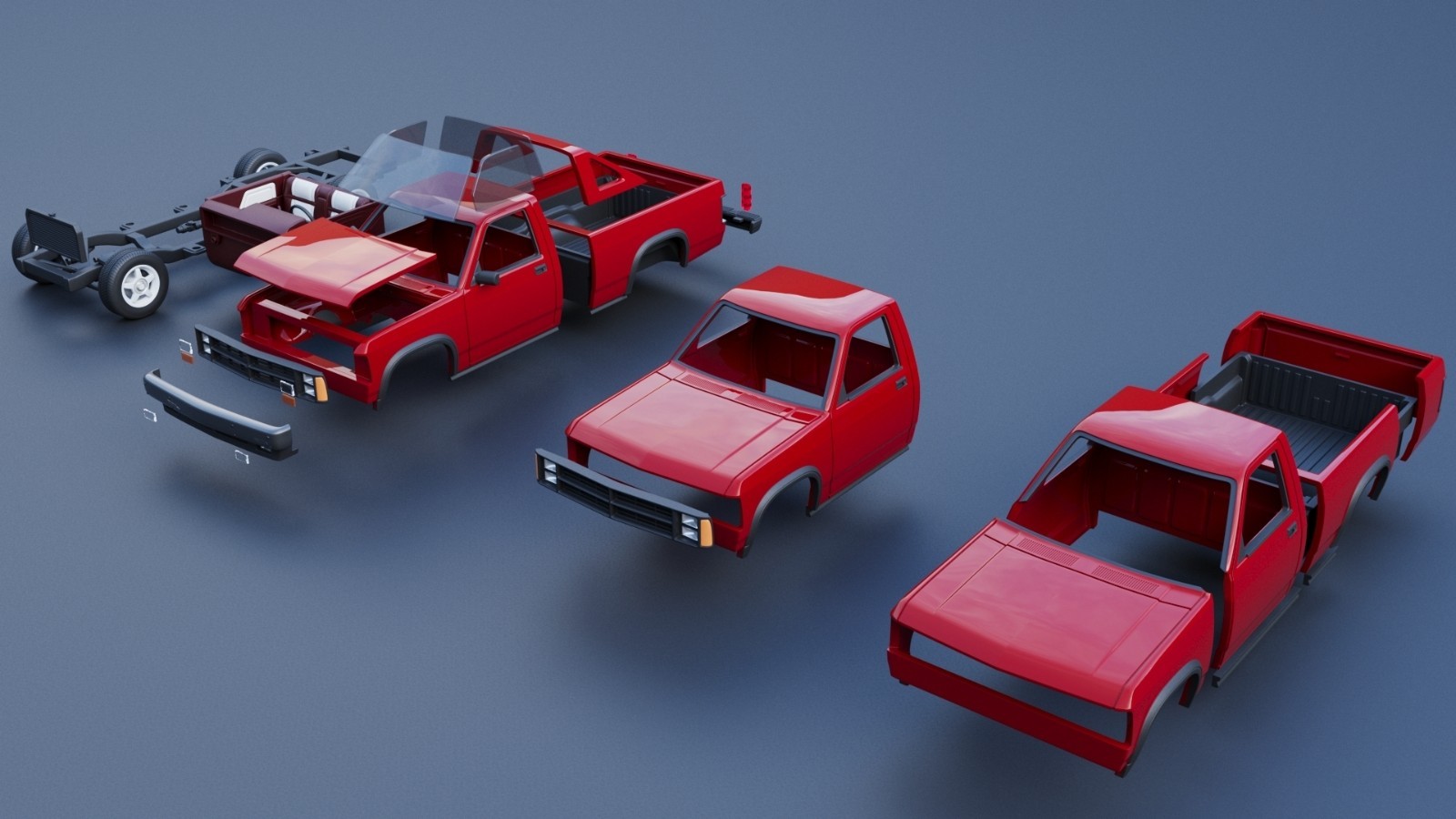 3d printed Dodge Dakota Shelby 1989 model car collectible replica