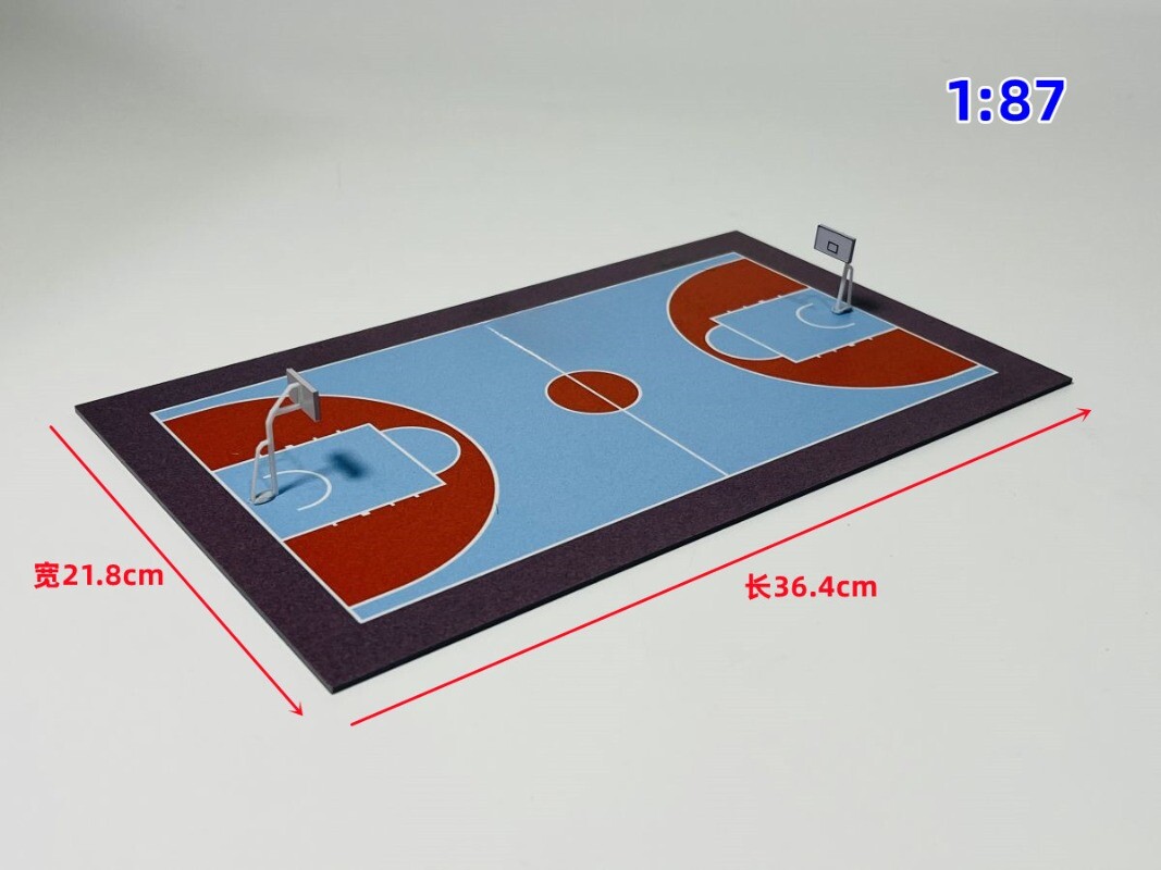 1:87/150 Diorama Basketball Court Model City Street View Scene Display Model DIY