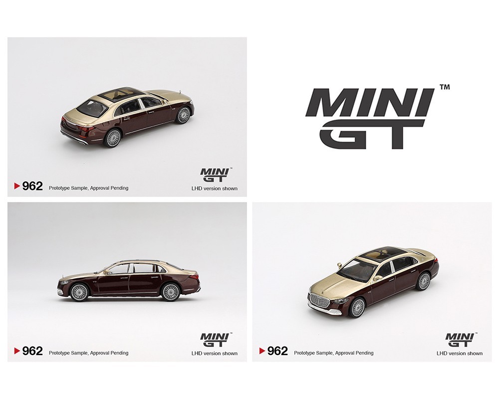 Mini GT Mercedes-Maybach S680 Gold Dark Red Metallic #962 1/64