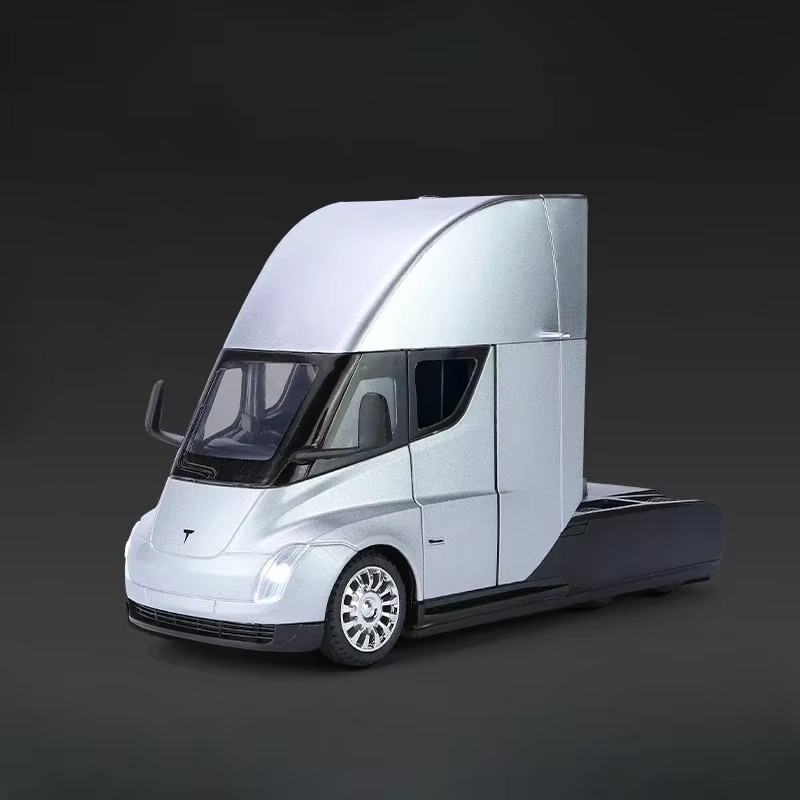 1:24 Tesla Semi Truck Diecast Model with Sound and Light – Gift for Boys
