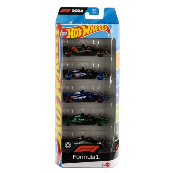 Hot Wheels 5-Pack Formula One F1 Racing Diecast Cars 1:64 Collector Set NEW