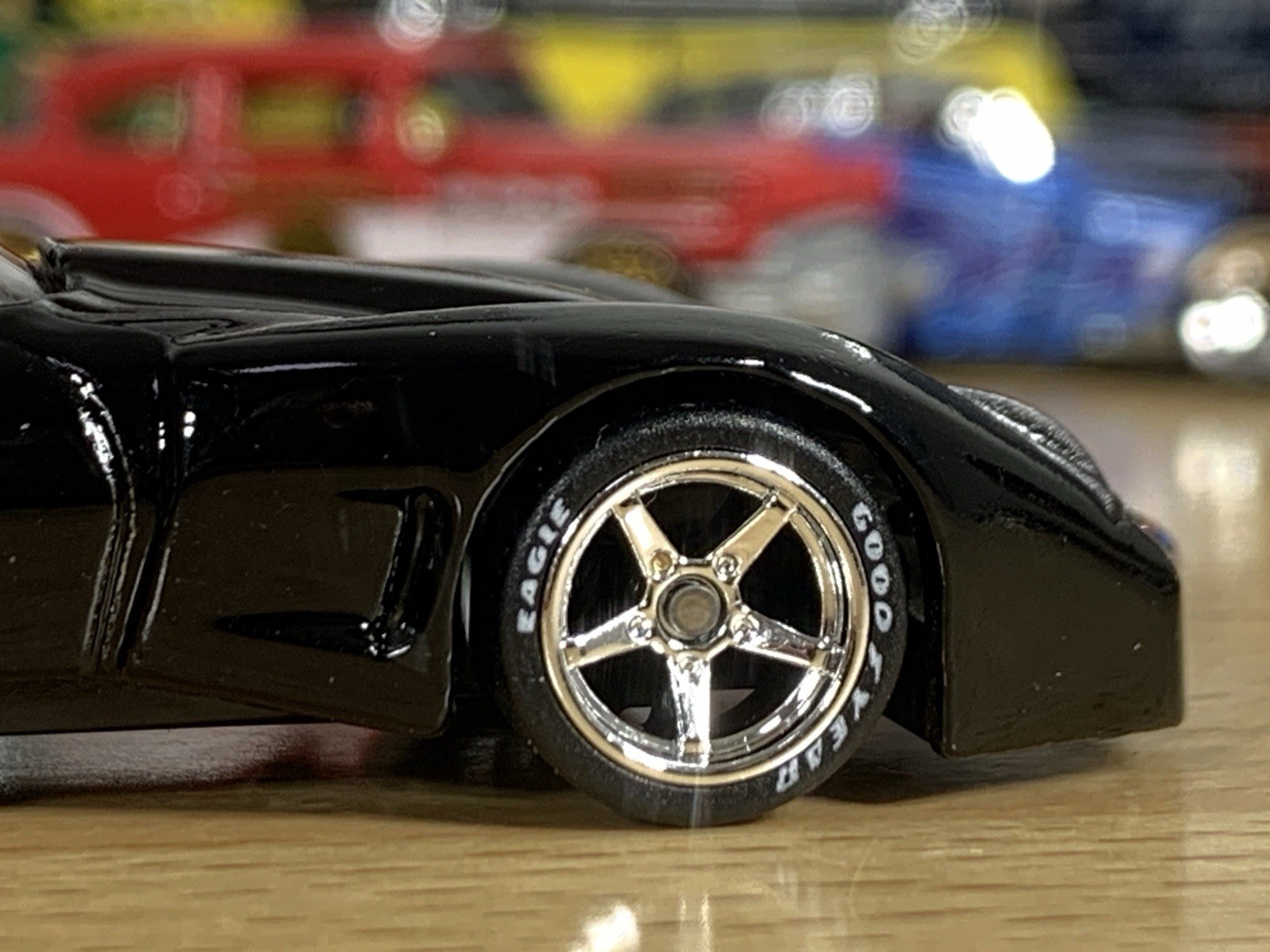 Hot Wheels Customized ‘76 Greenwood Corvette Jet Black Wheel Swap