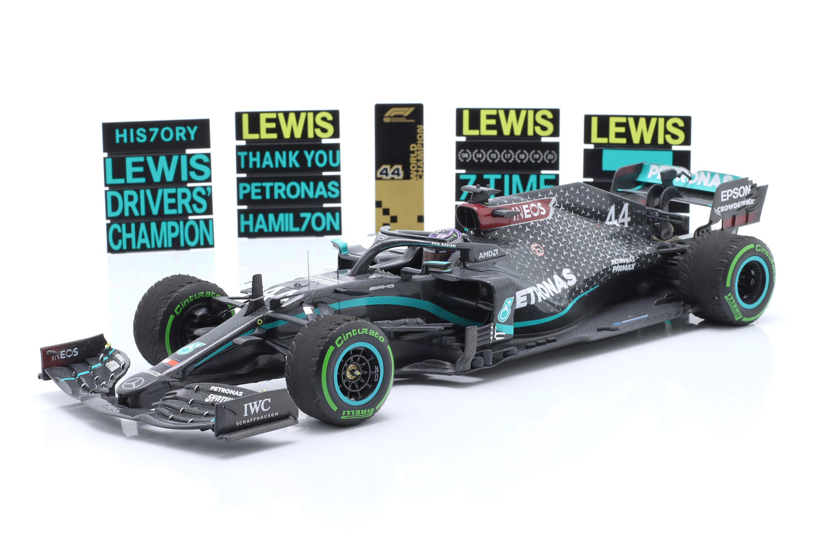 1:18 2020 Lewis Hamilton — 7-Time World Champion (Turkish GP) — Minichamps F1
