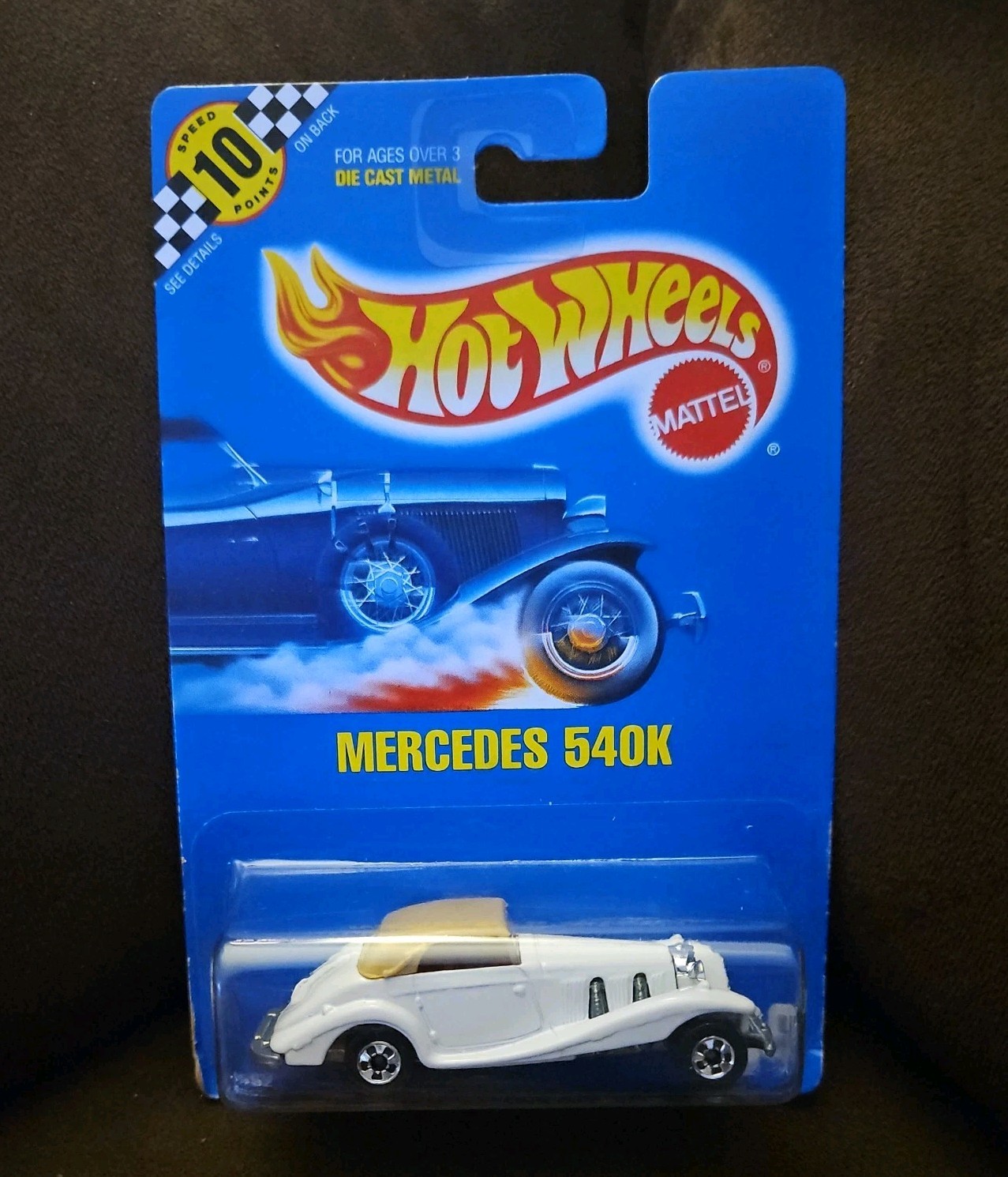 HOT WHEELS 🔥 MERCEDES 540K 🔥 COLLECTOR #134 🔥 SPEED POINTS CARD 🔥 1990 🔥