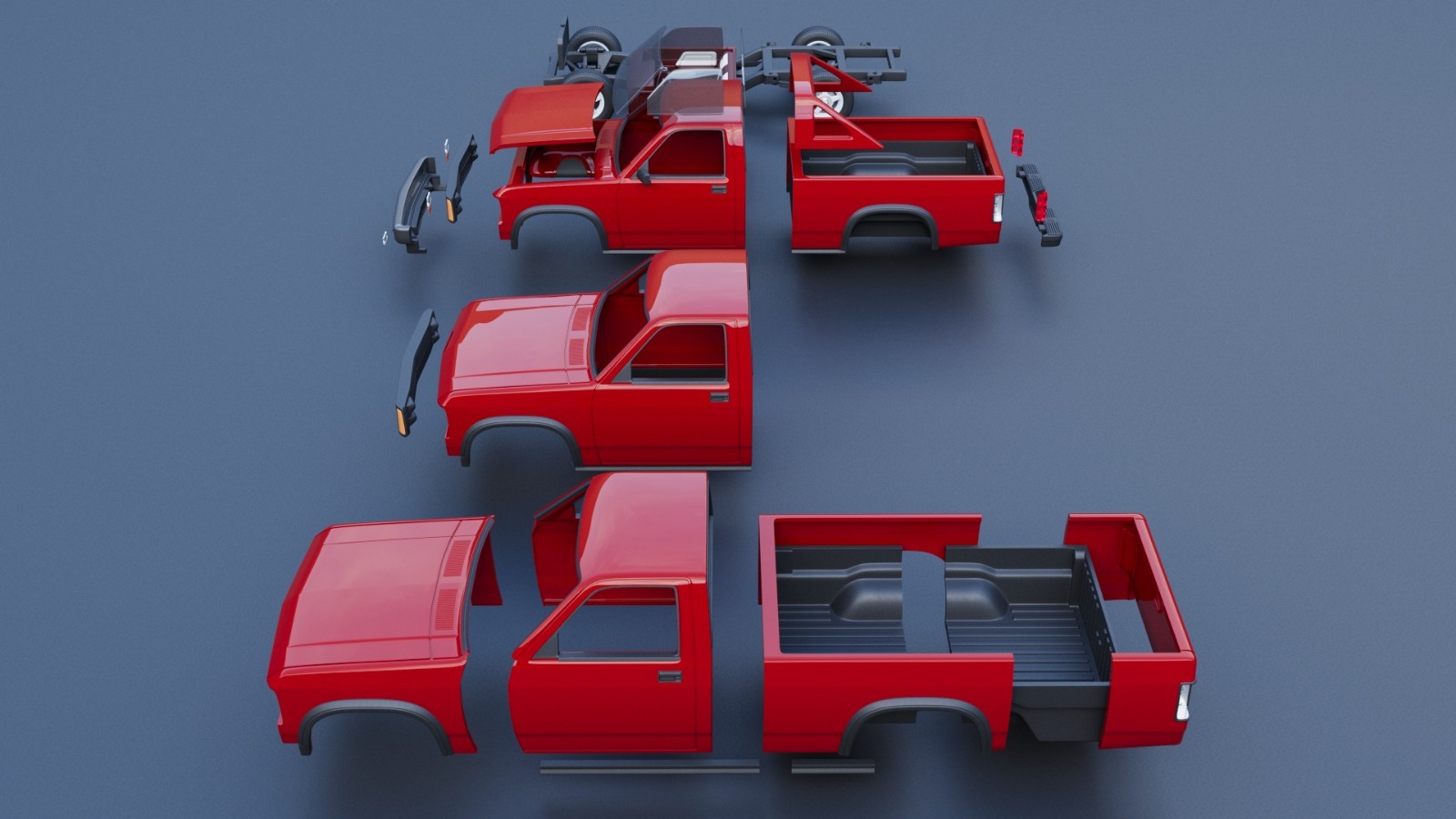 3d printed Dodge Dakota Shelby 1989 model car collectible replica