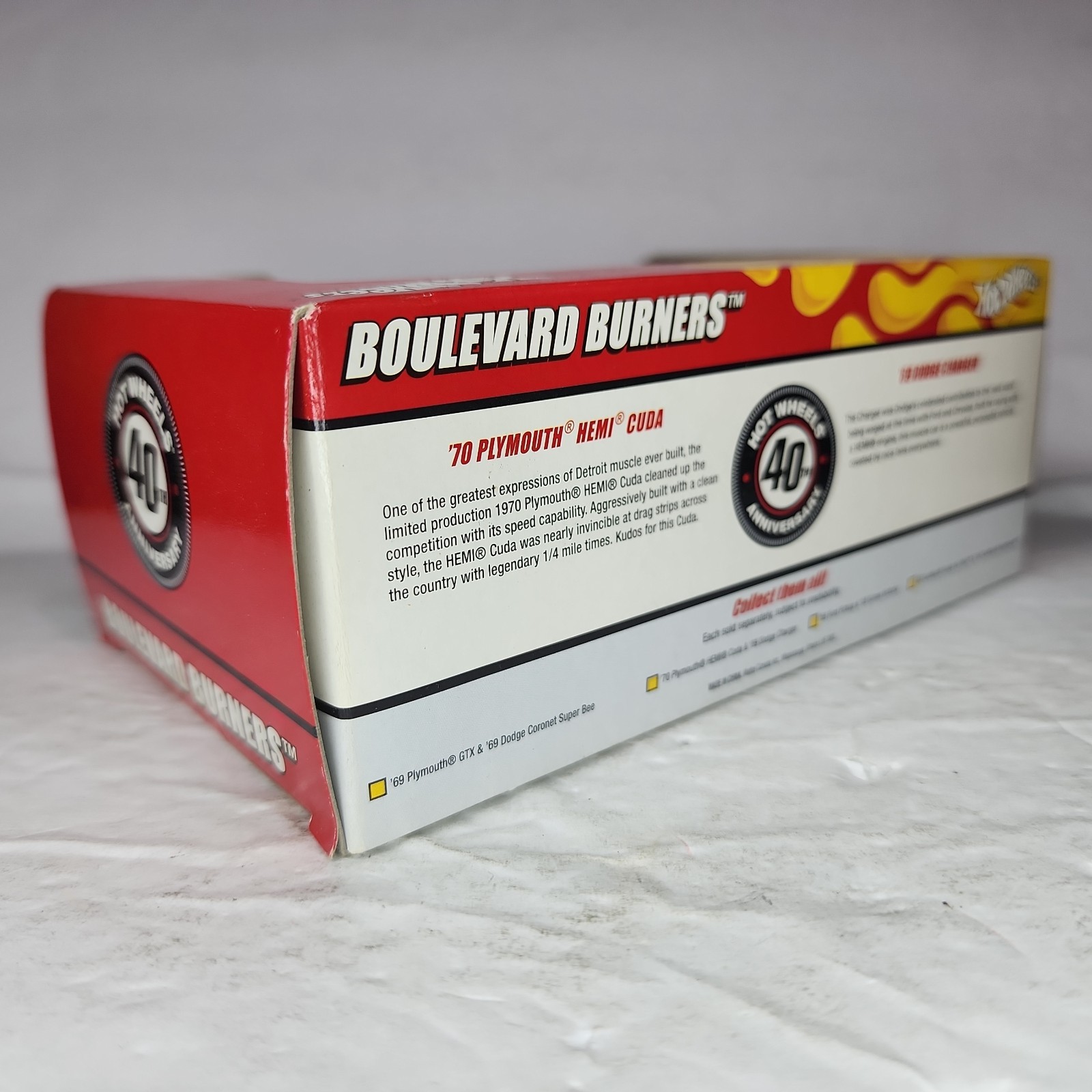 2007 Hot Wheels 40th Boulevard Burners ’70 Plymouth Hemi Cuda ’69 Dodge Charger