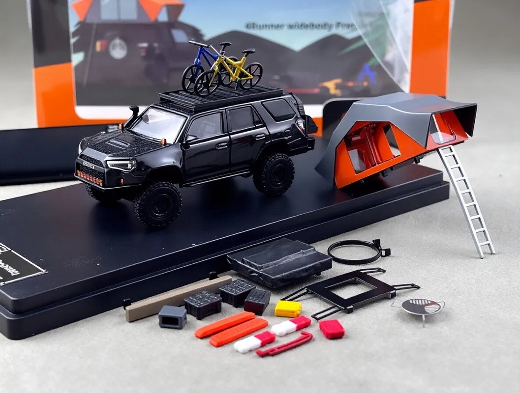 GCD 1:64 Black 4 Runner N280 SUV ORV Camper TRD Model Diecast Metal Car