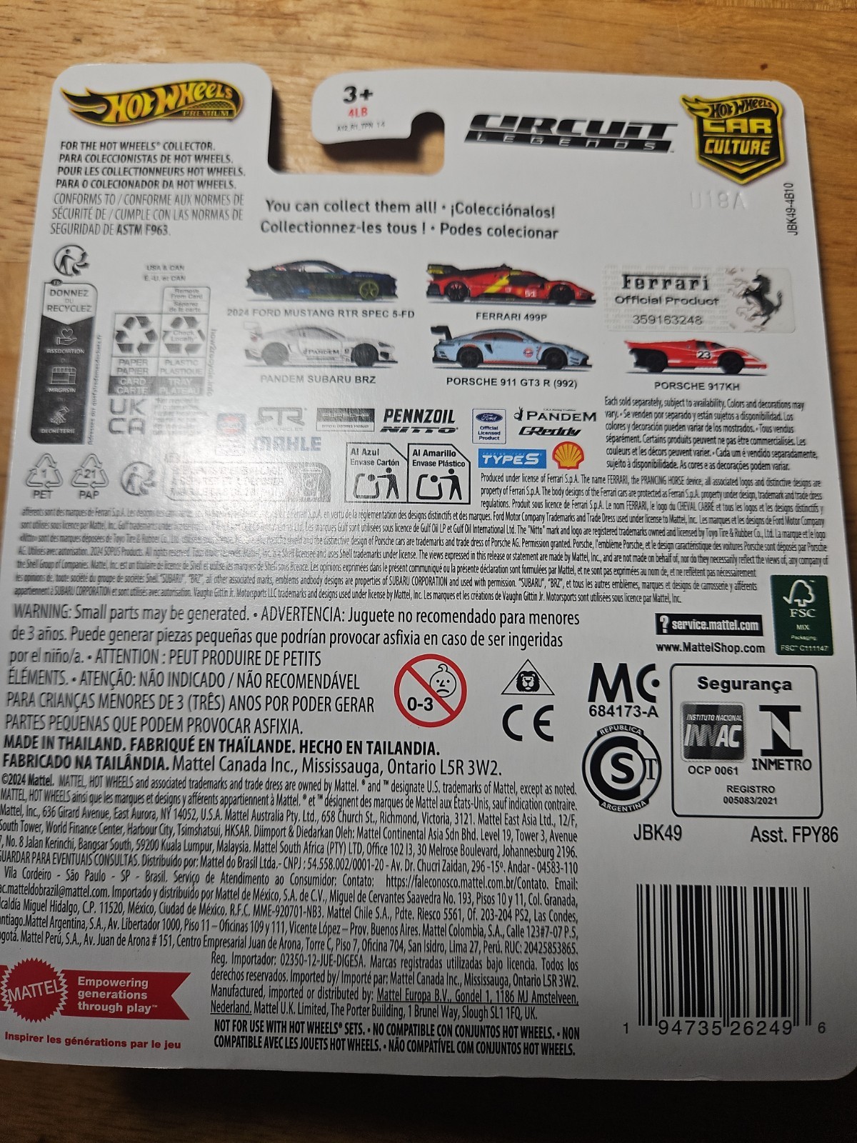 Hot Wheels Premium Car Culture Circuit Legends JBK49 FERRARI 499P