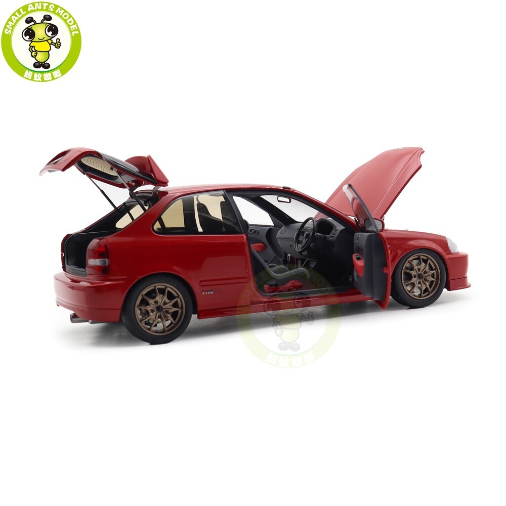 1/18 MOTORHELIX Honda CIVIC Type R EK9 MUGEN POWER Red Diecast Model Car