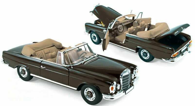 NOREV 1969 MERCEDES BENZ 280SE CABRIO Dark Brown W/Removable Top 1:18*Last One!!