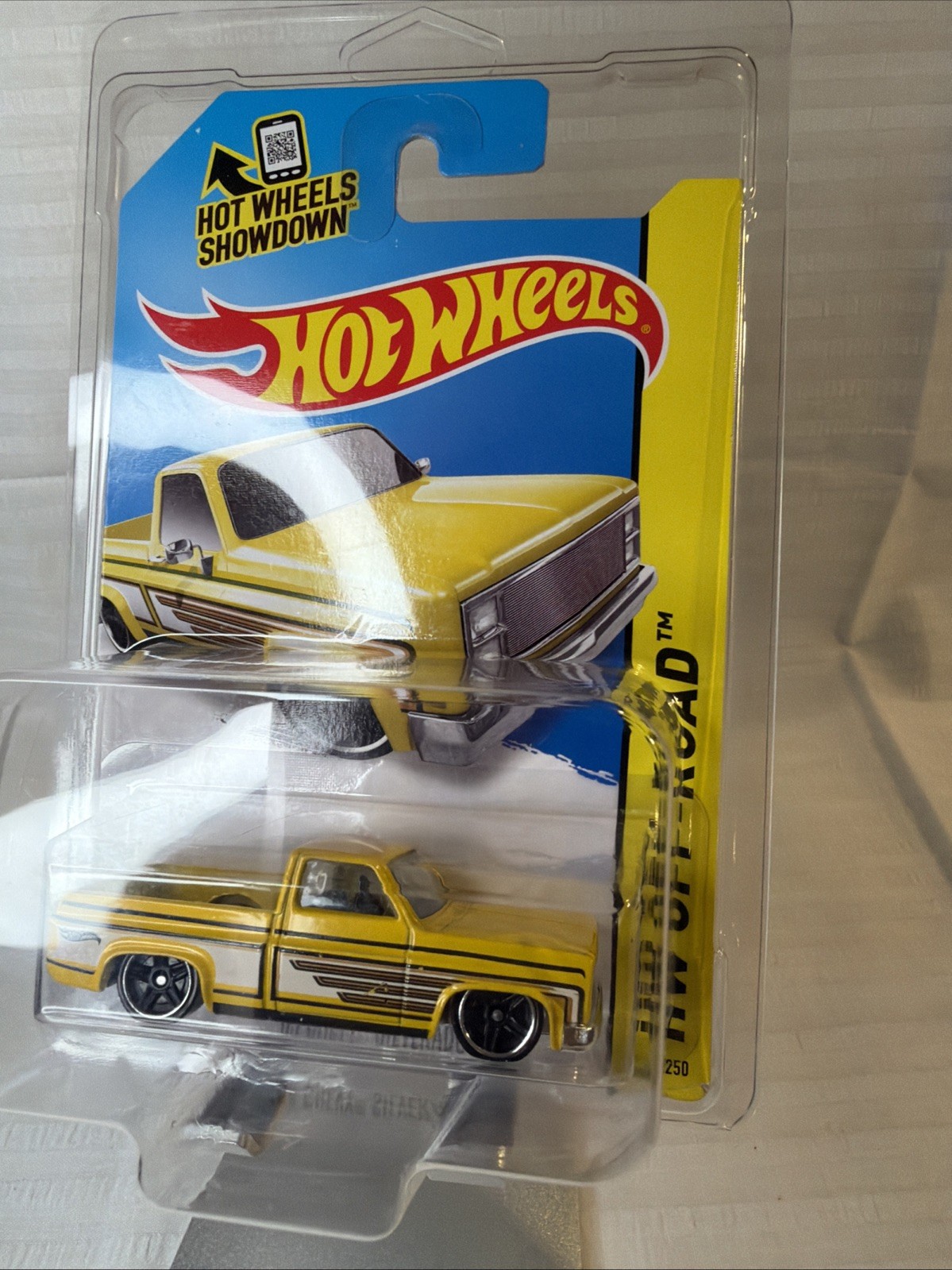 Hot Wheels 83 Chevy Silverado HW Off Road Yellow 2013 New Protector