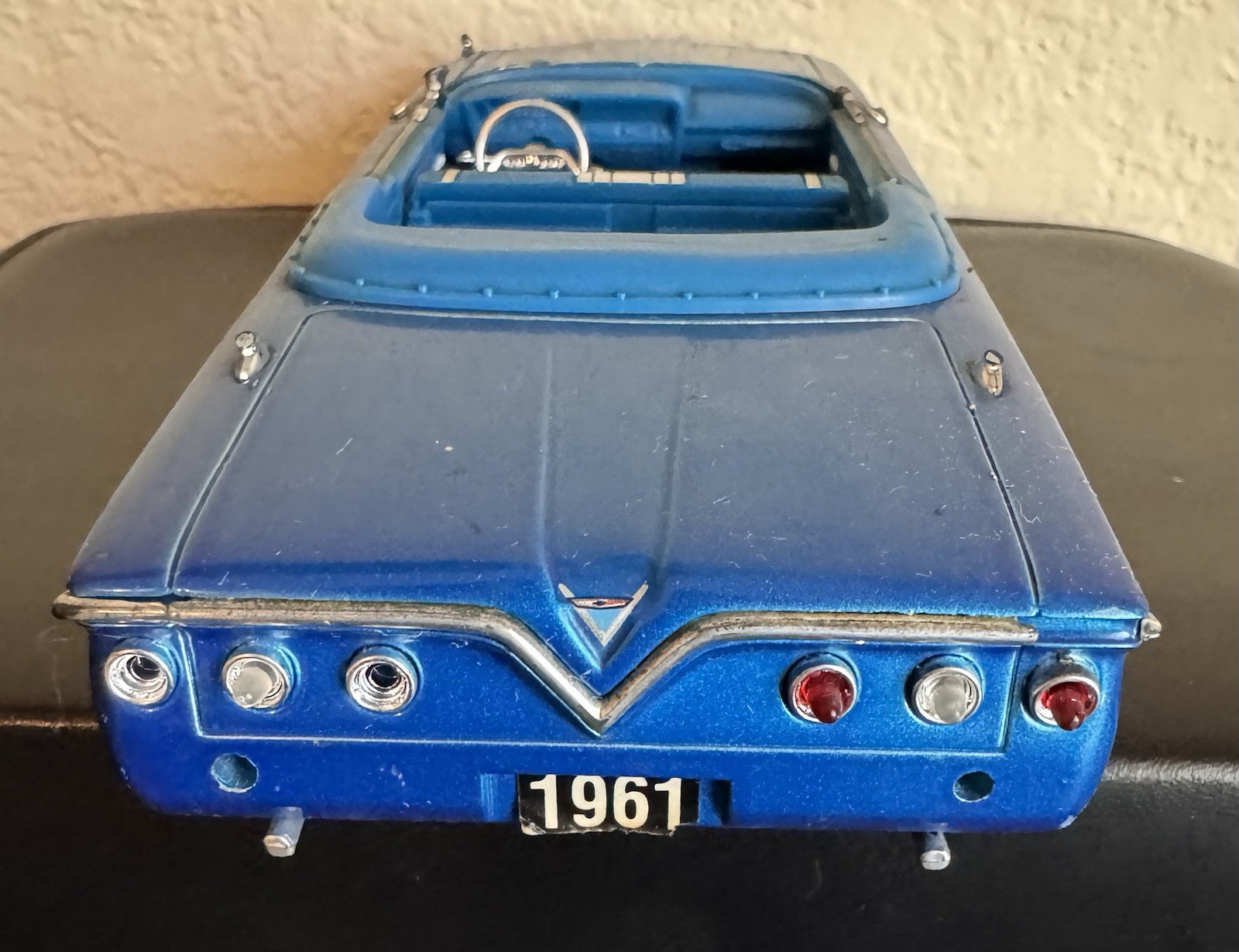 1961 Chevrolet Impala Convertible Blue Diecast Model Car Replica