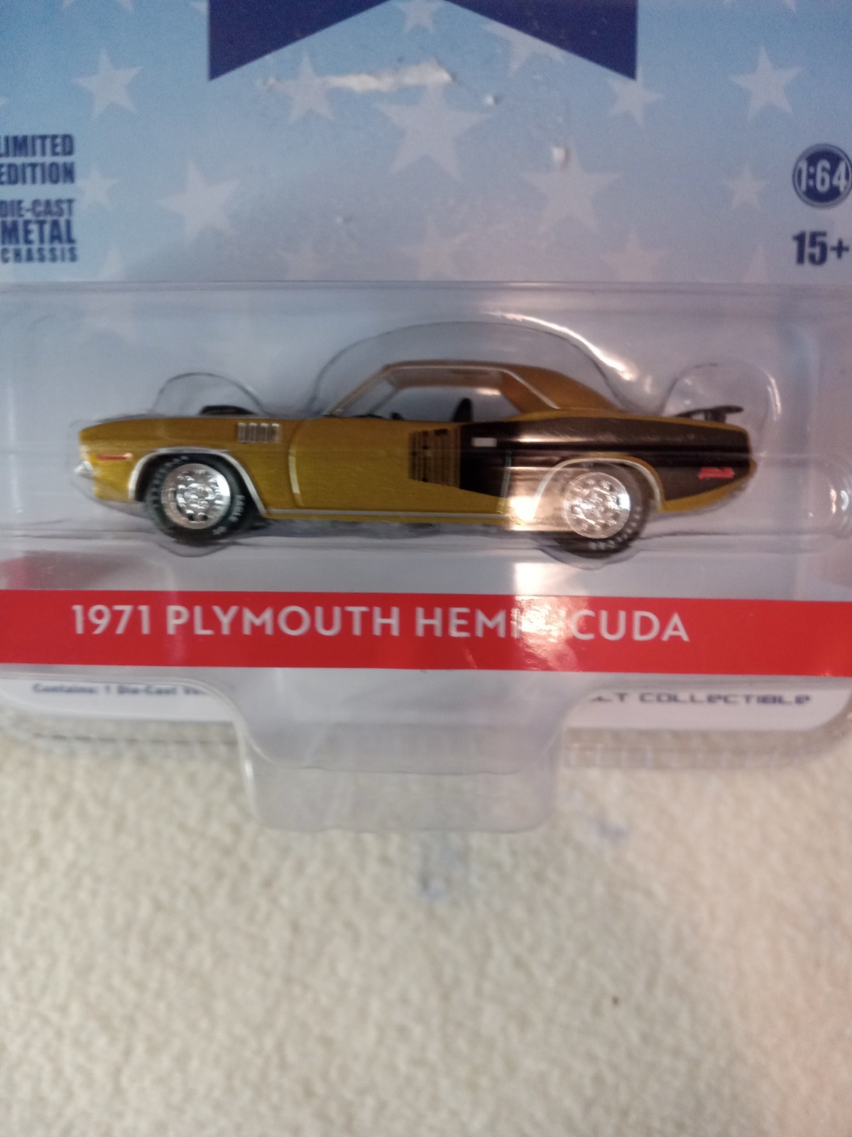 1:64 Greenlight *AMERICA 250* 1971 Plymouth Hemi ’Cuda NIP 250th Anniversary