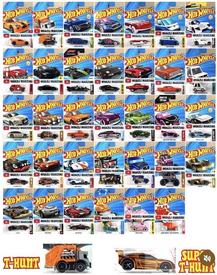 2026 Hot Wheels Complete Set from Mainlines, Treasure Hunt, & Exclusives 1-250
