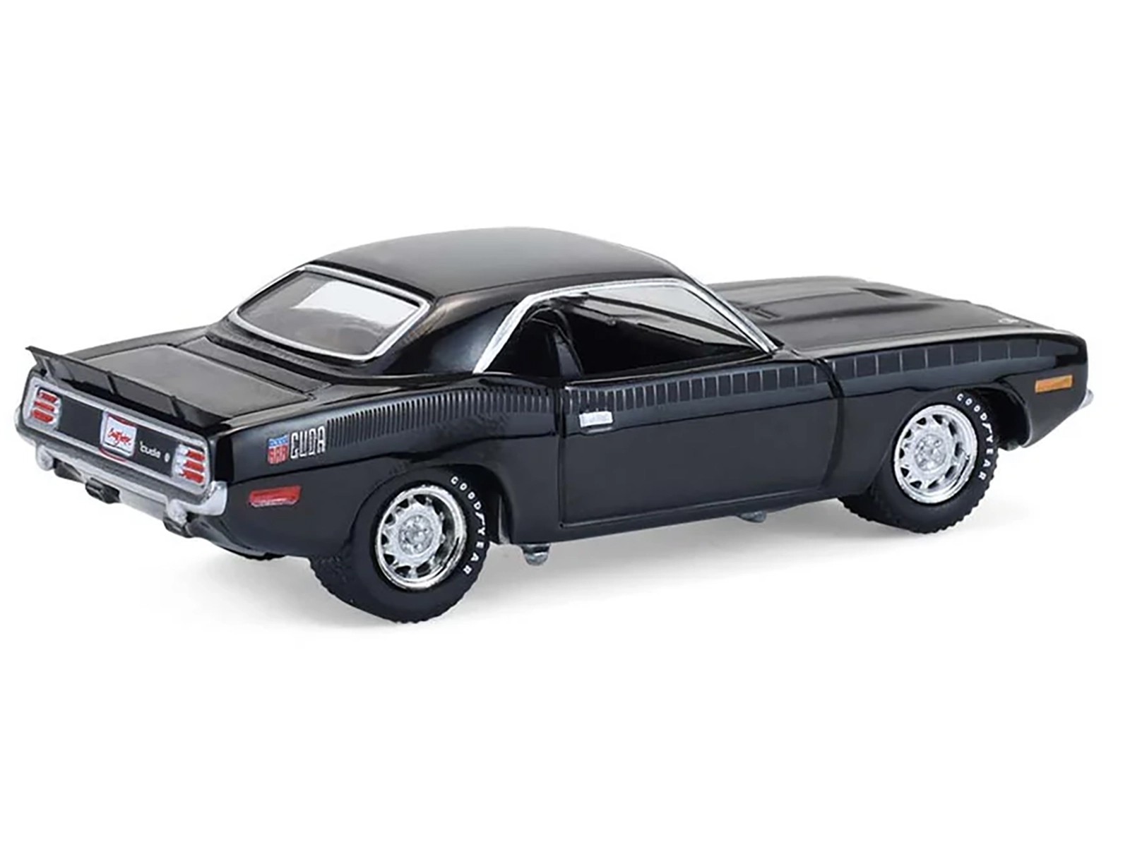 1970 PLYMOUTH ‘CUDA AAR BLACK 1/64 DIECAST MODEL CAR BY GREENLIGHT 37330 E