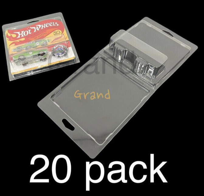 20 Protector Cover Display Cases For Hot Wheels Vintage Redline & Aniversary Ed