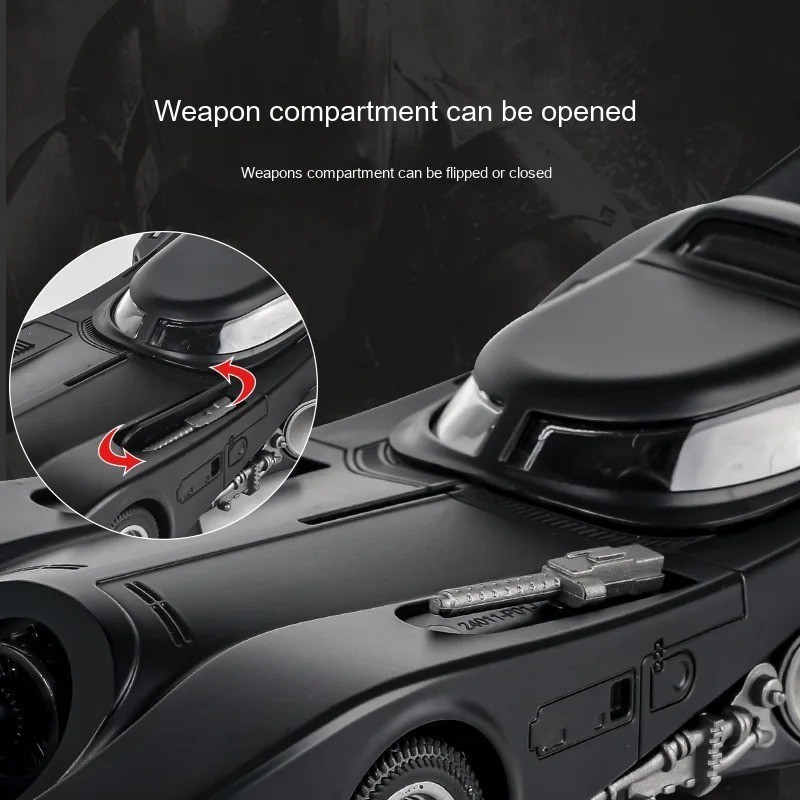 1:24 1989 Batmobile Diecast Model Alloy Car – Sound Light & Spray Mist Toy Gift